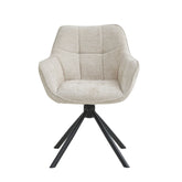 Boston Eetkamerstoel - Beige Chenille - Zwarte Poten